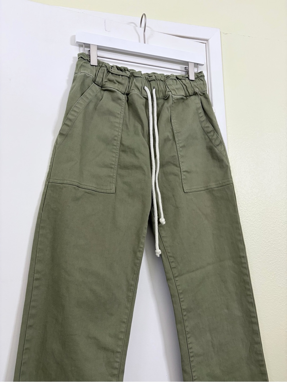 Electric & Rose Easy Pant Olive Utility Pull-On Cotton Drawstring Pants Size S - Picture 4 of 8